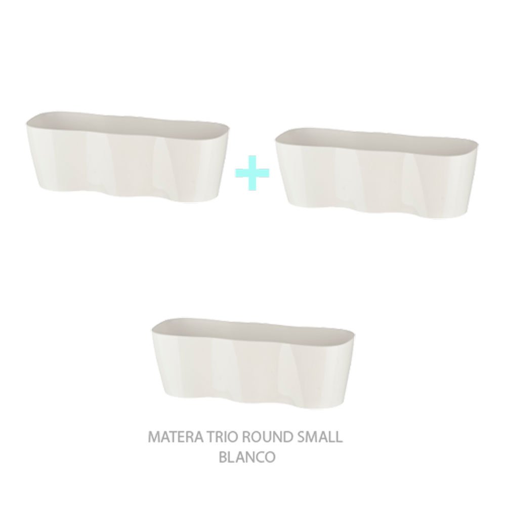 Matera Trio Round Small Ancho 10 Alto 10 Cm Blanco