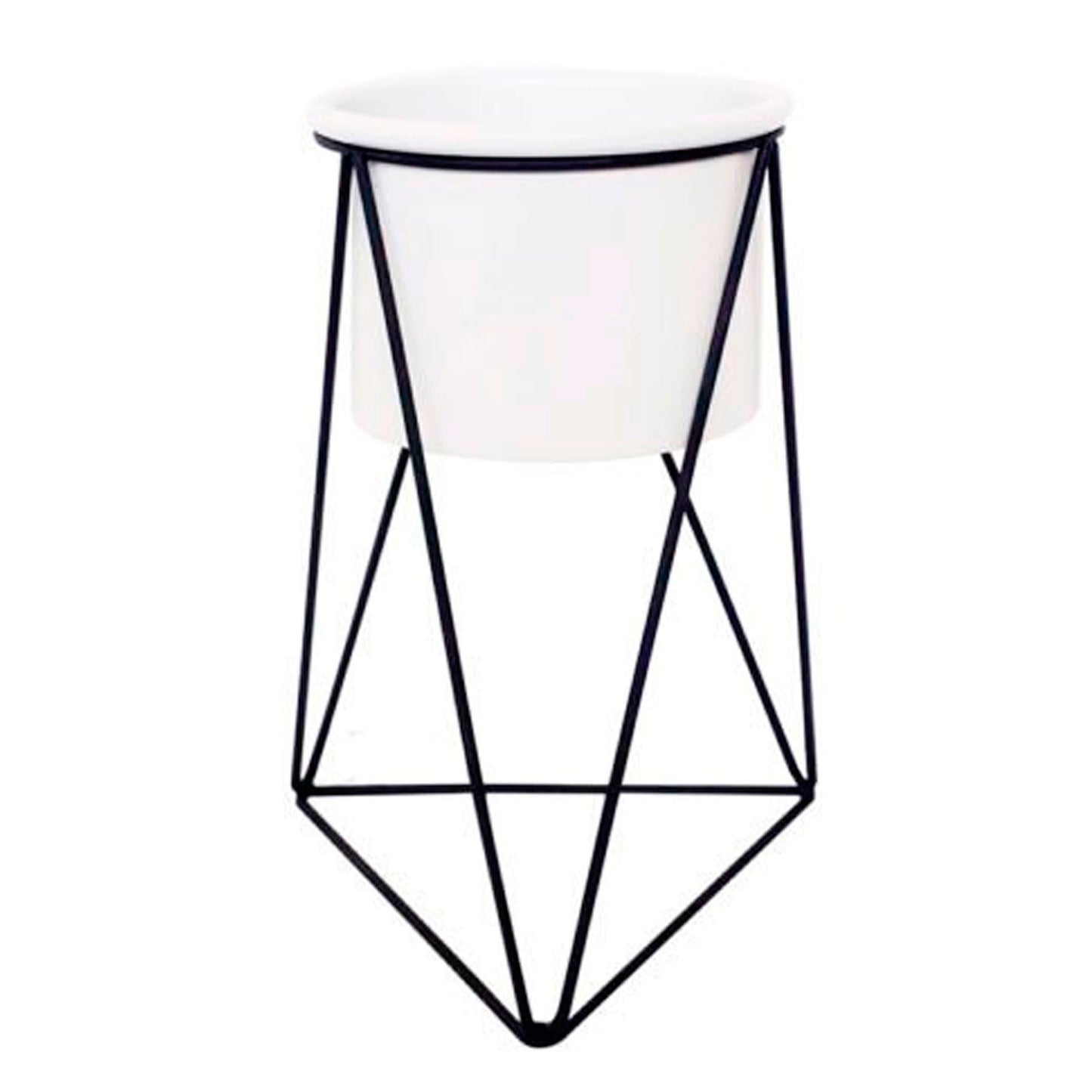 Soporte-Piramidal-Diámetro-29--Alto-80-Cm-Negro-Matera-Blanca