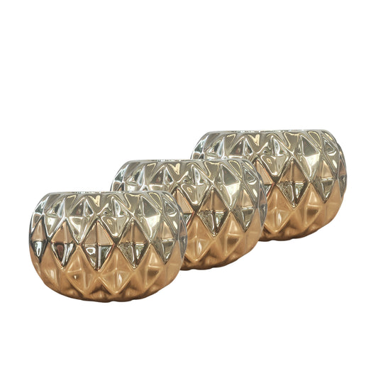 Matera Cerámica Rombos Dorados SET DE 3