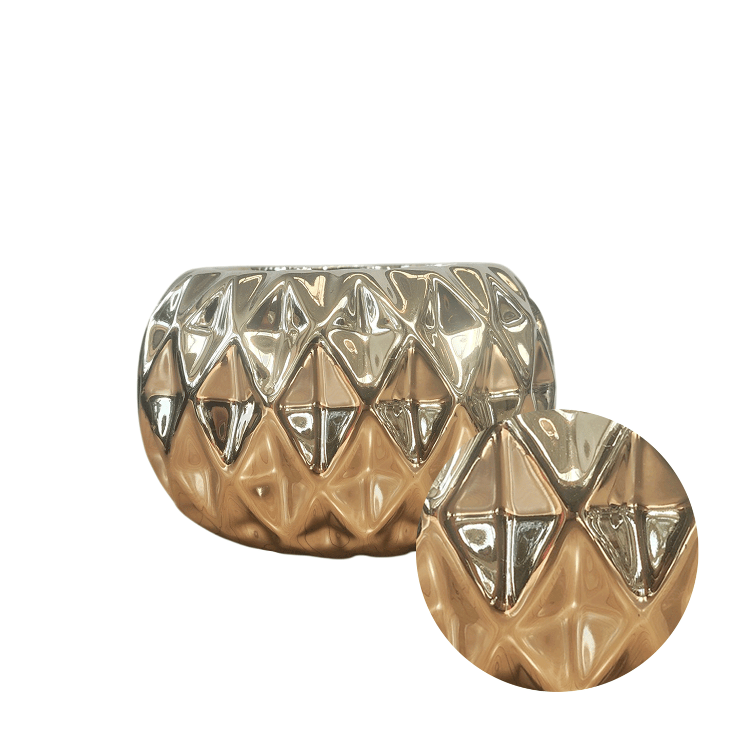 Matera Cerámica Rombos Dorados SET DE 3