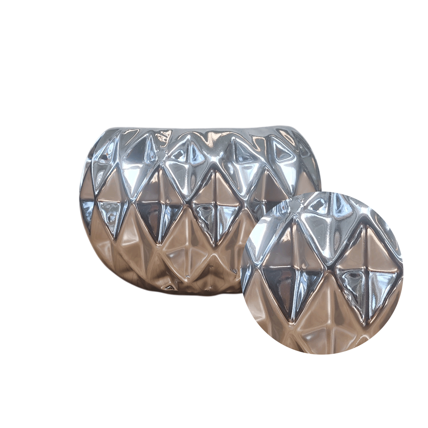 Matera Cerámica Rombos Plata SET DE 3