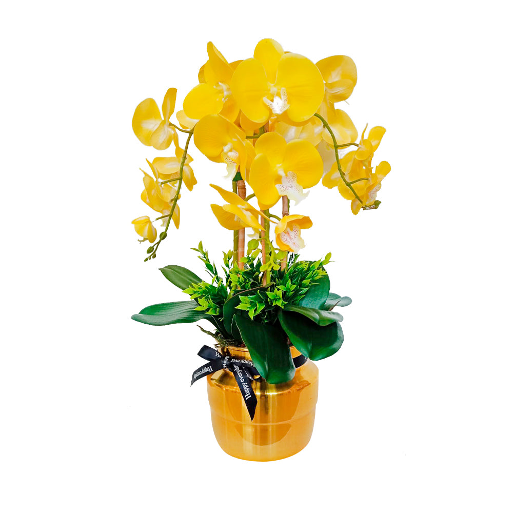 Arreglo Orquídea Artificial Con tarjeta de regalo