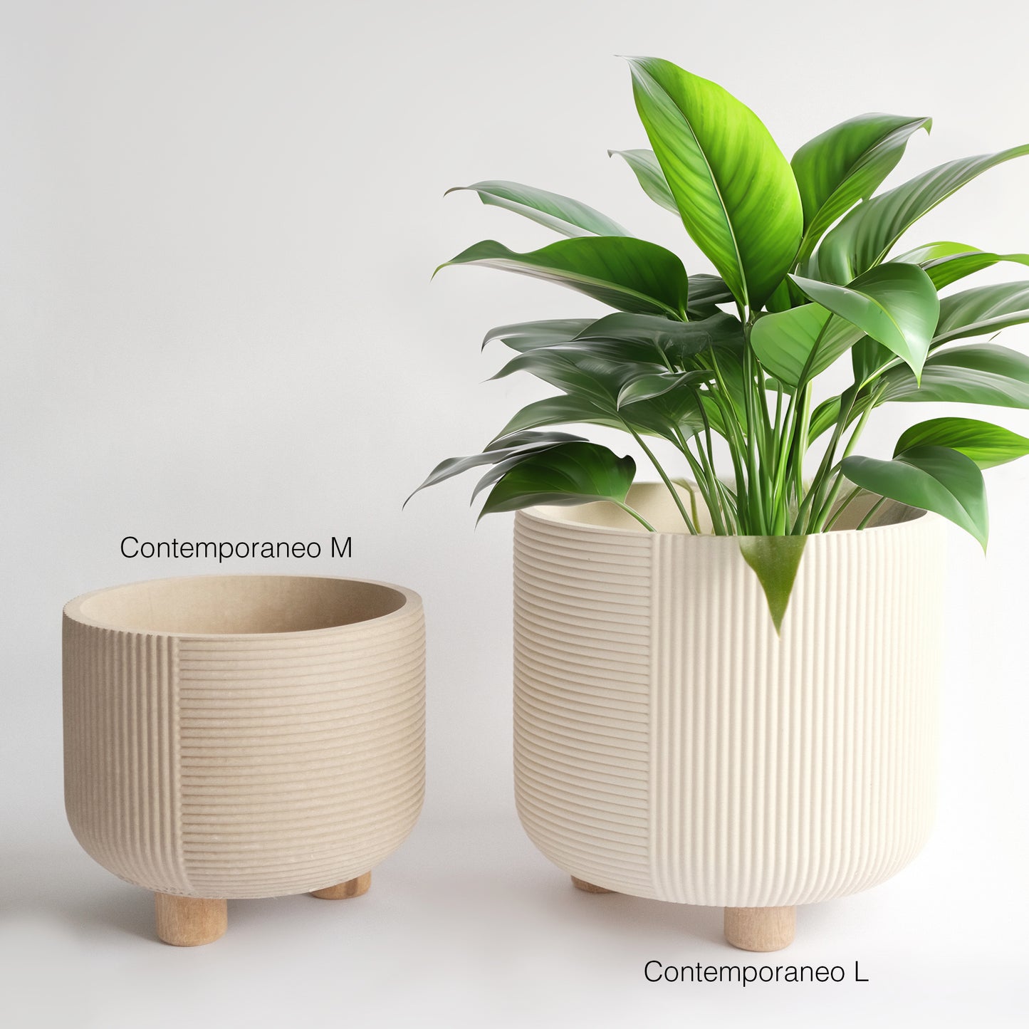 Matera Contemporáneo con Patas 23cm D X 23cm H Concreto COD 5637